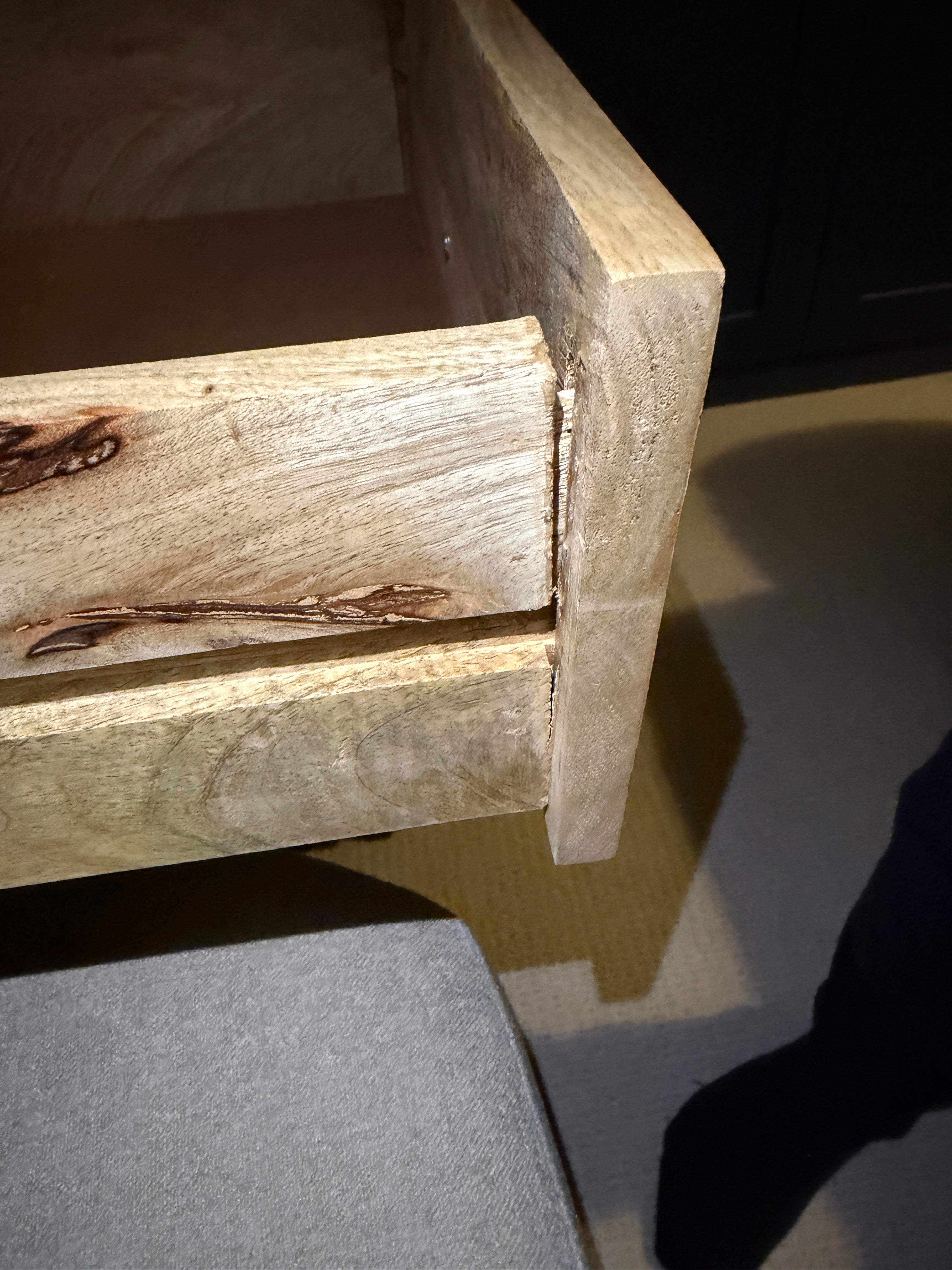 Scandinavian Light Walnut Oslo Console, Dressing Table, and Desk (Damaged Drawer)