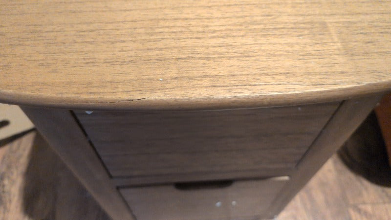 Norway Narrow Oak Bedside Table - Default Title (Damaged)