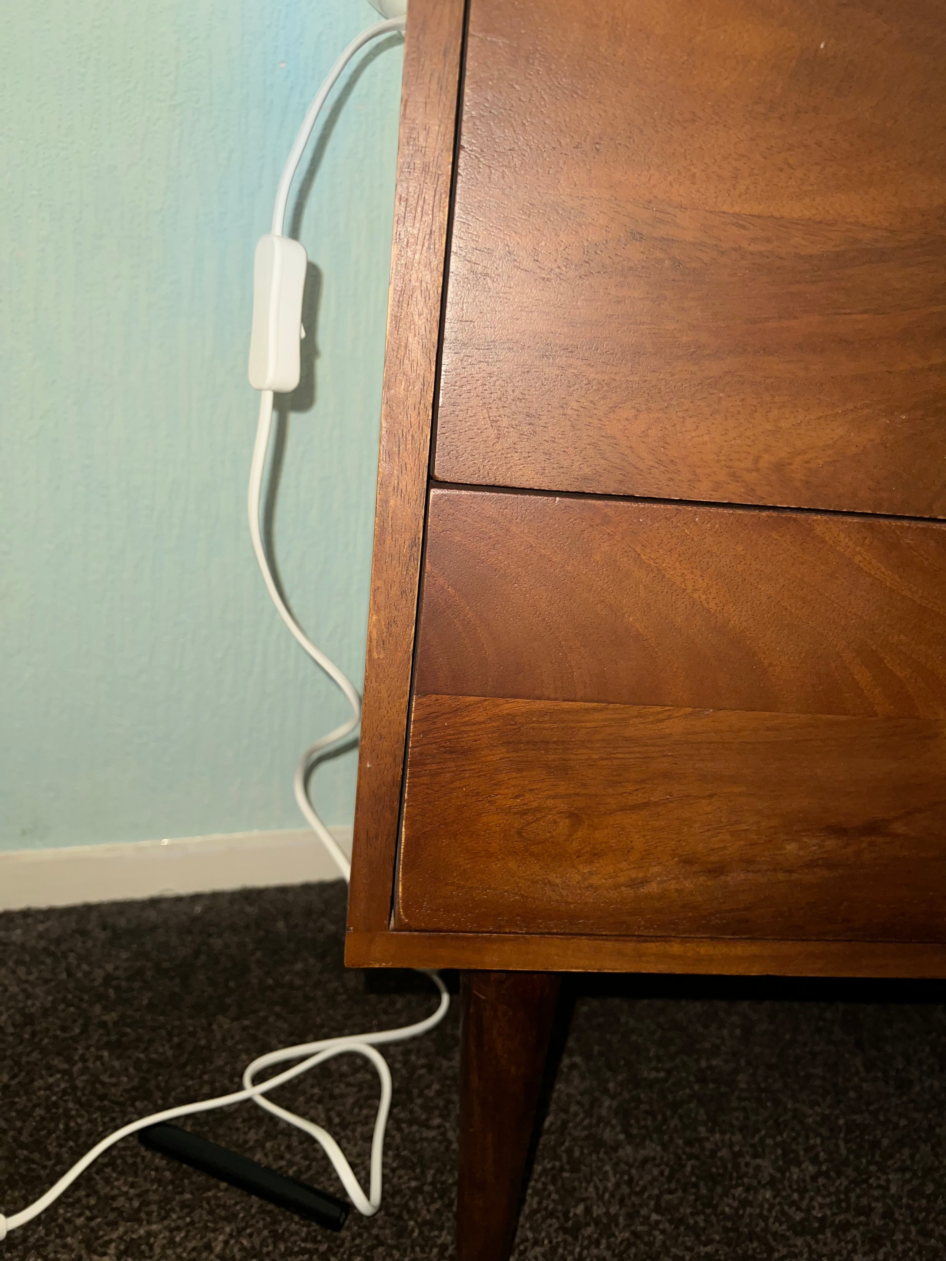 Scandinavian Walnut Oslo Bedside Table (Imperfect)