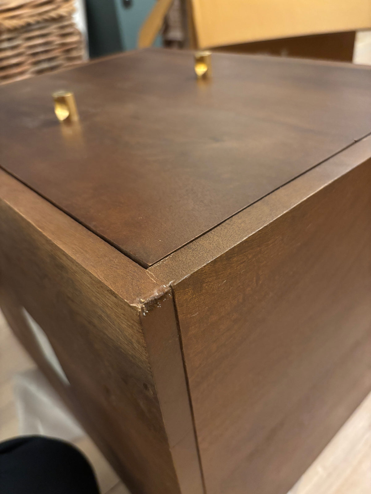 Scandinavian Walnut Oslo Bedside Table (Damaged)