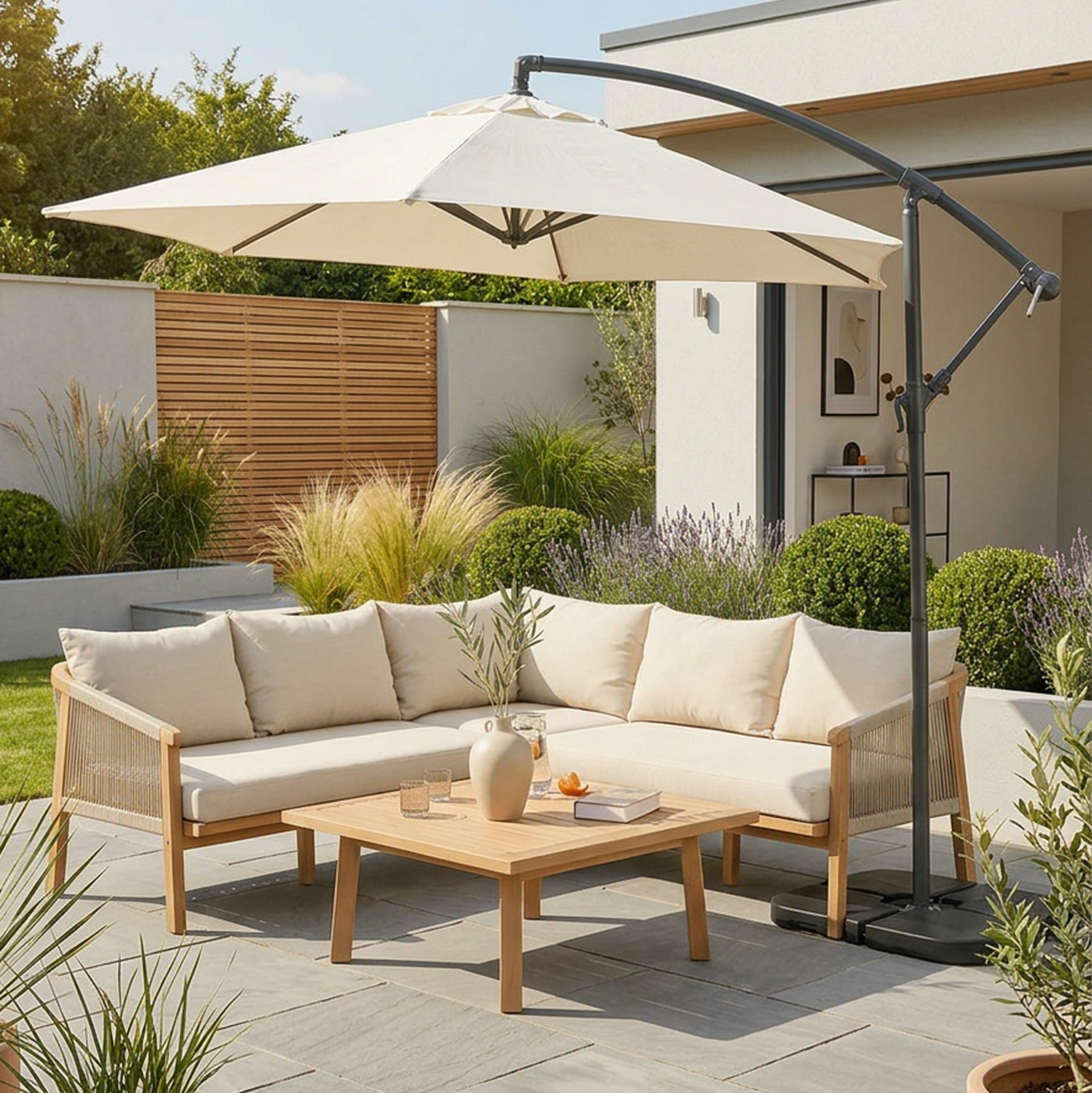 Standard 3M Ivory Cantilever Parasol