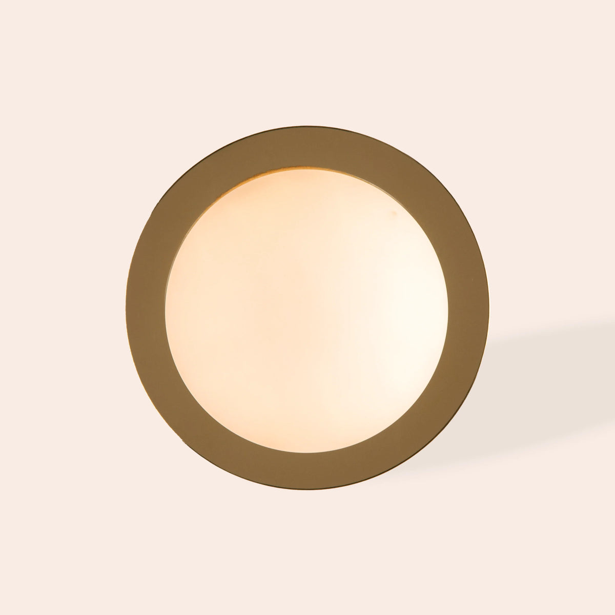 Opal Disc Rechargeable Table Lamp in Polished Brass