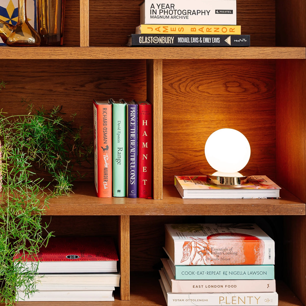 Opal Disc Rechargeable Table Lamp in Polished Brass