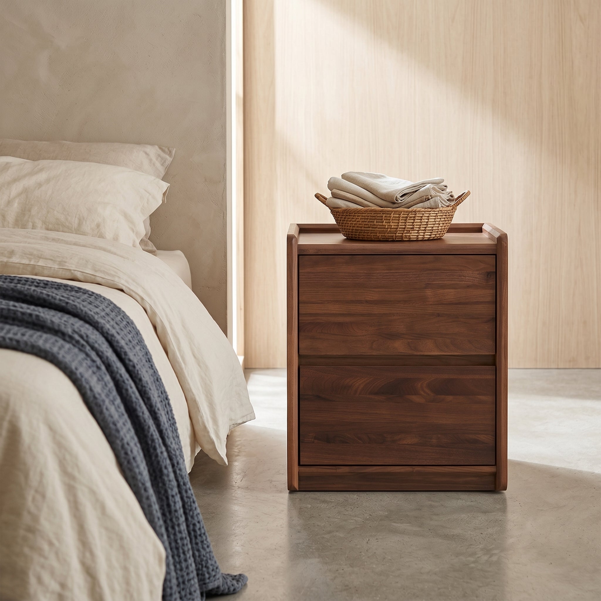 Beckett Walnut Bedside Table