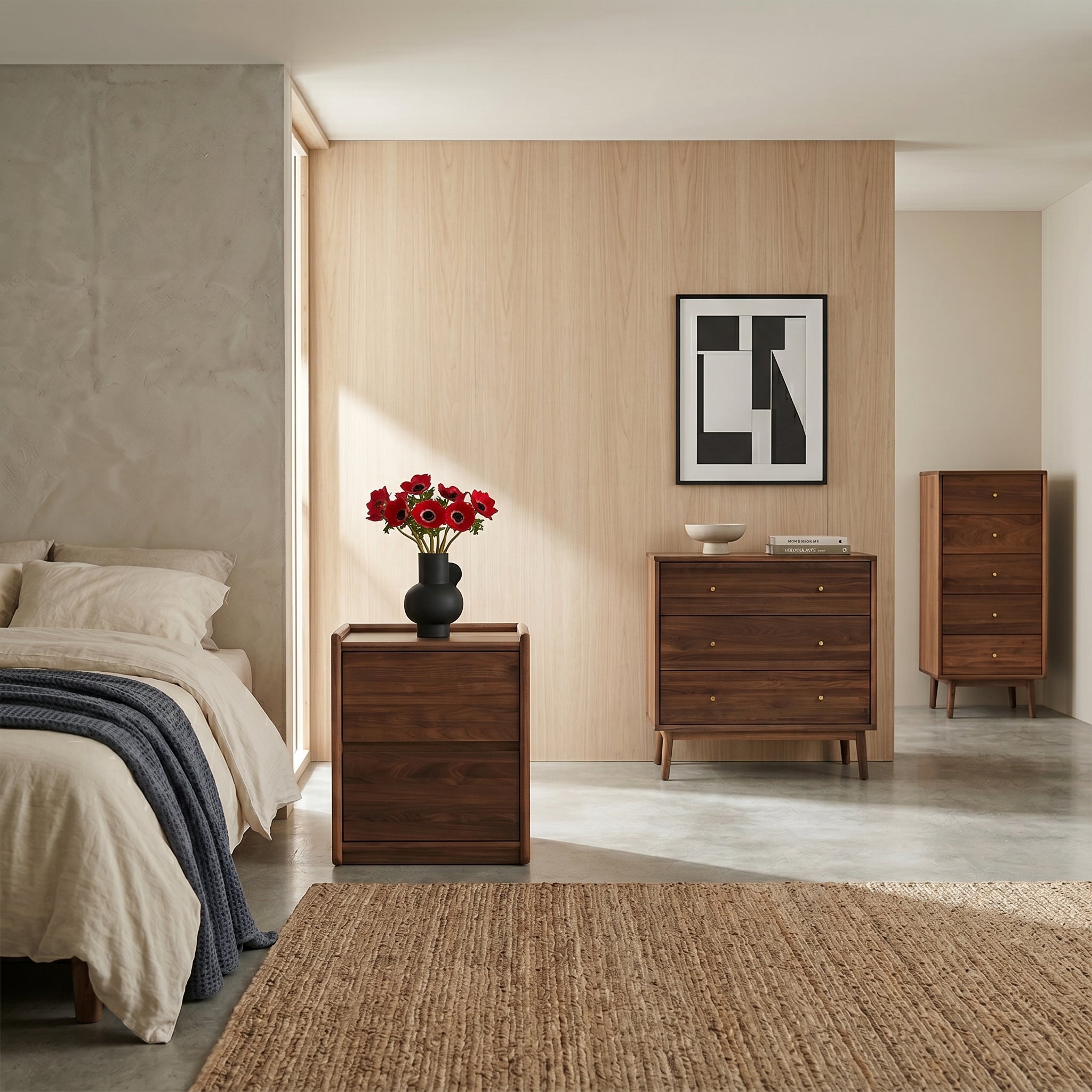 Beckett Walnut Bedside Table