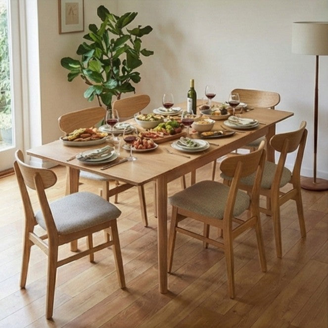 Wright Oak Rectangular Extendable Dining Table