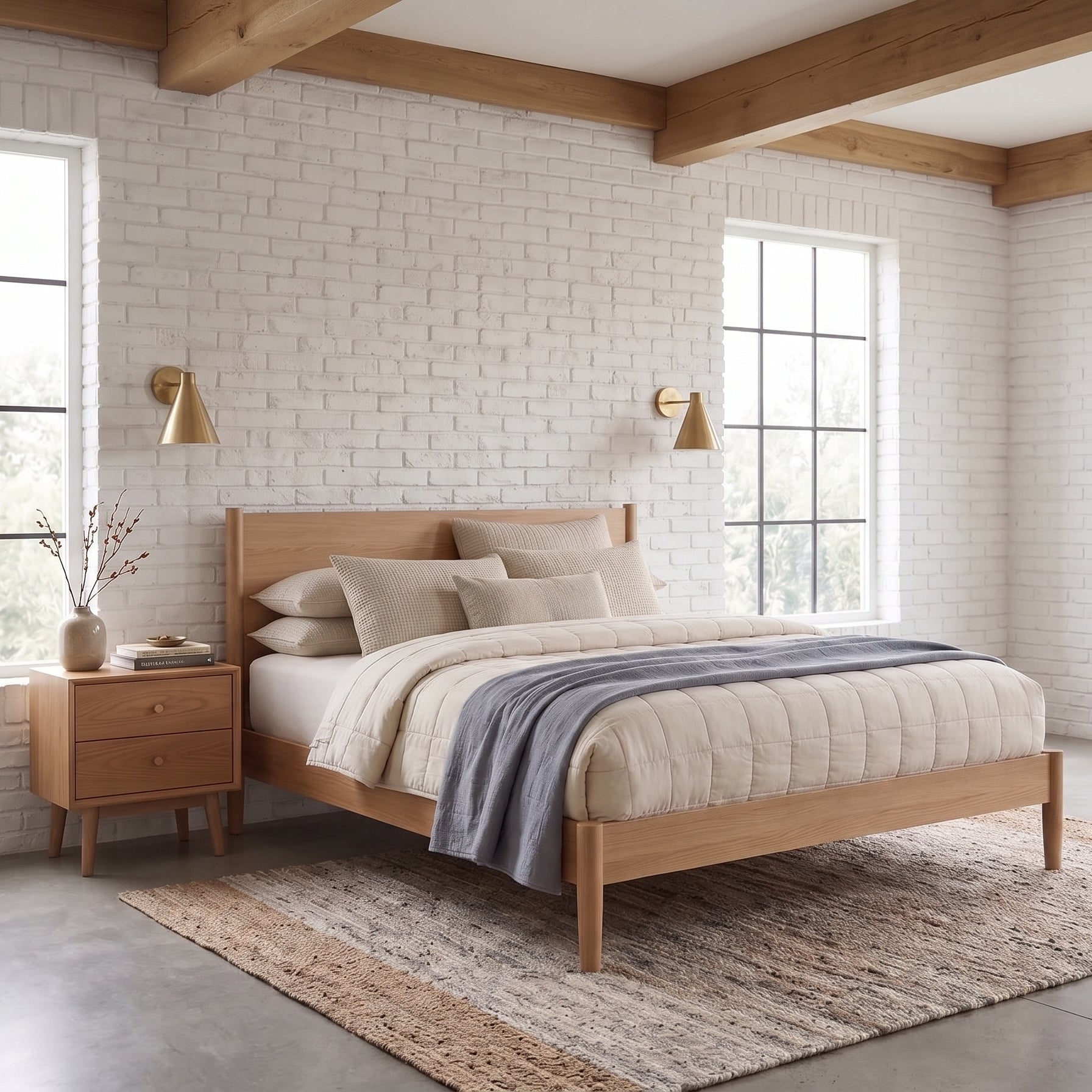 Wright Oak Double Bed Frame