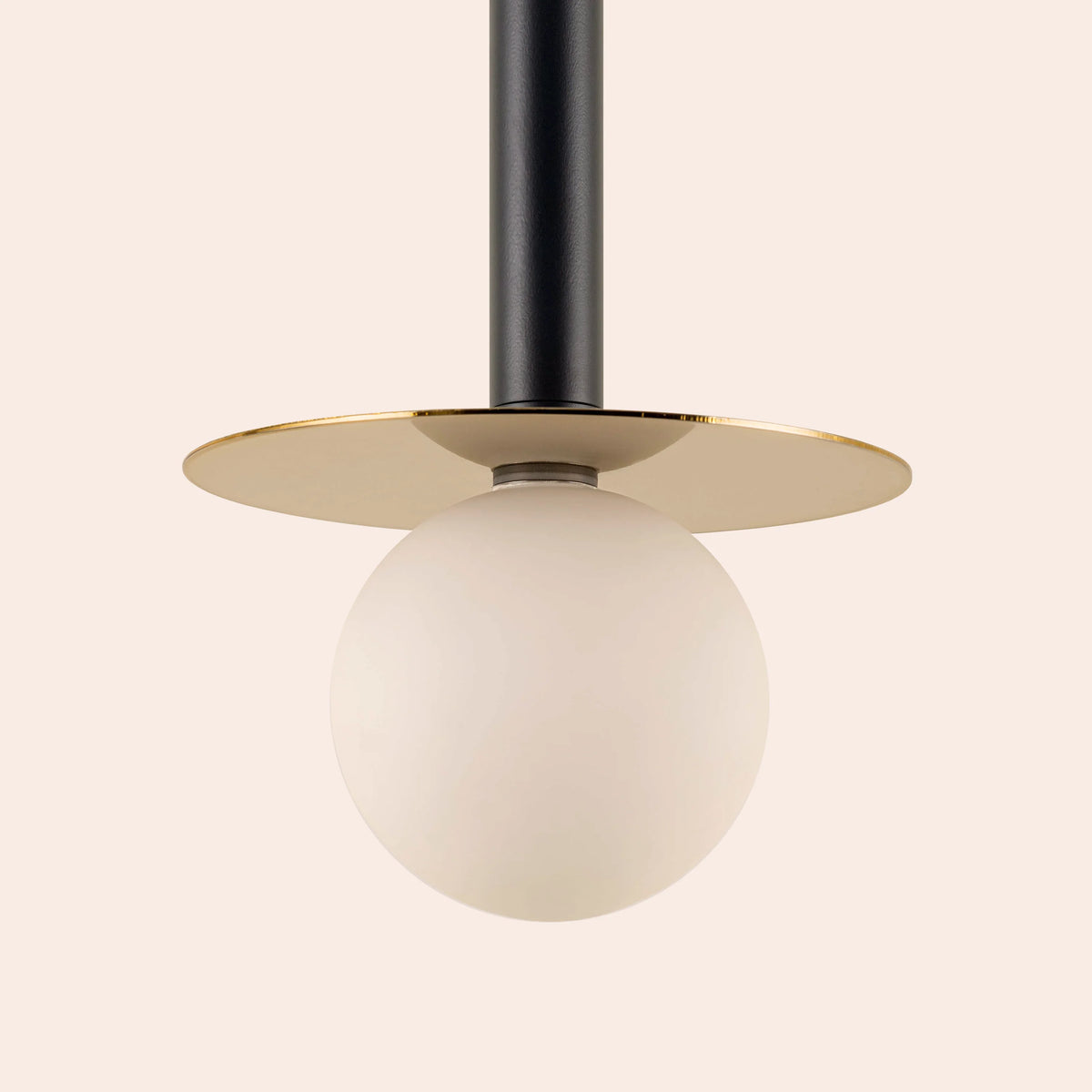 Charcoal Grey & Brass Disc Pendant Light