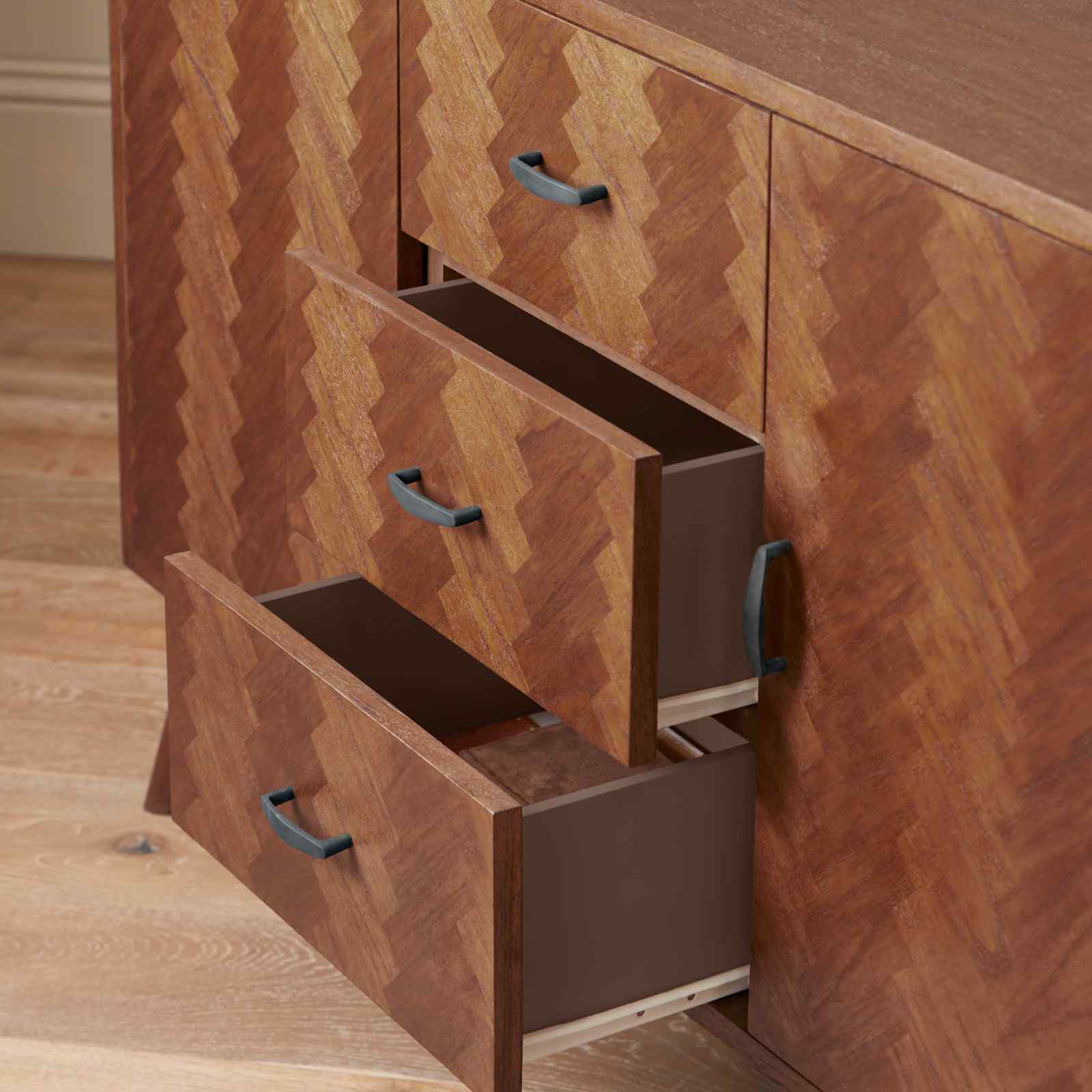 Mid Century Modern Parquet Sideboard