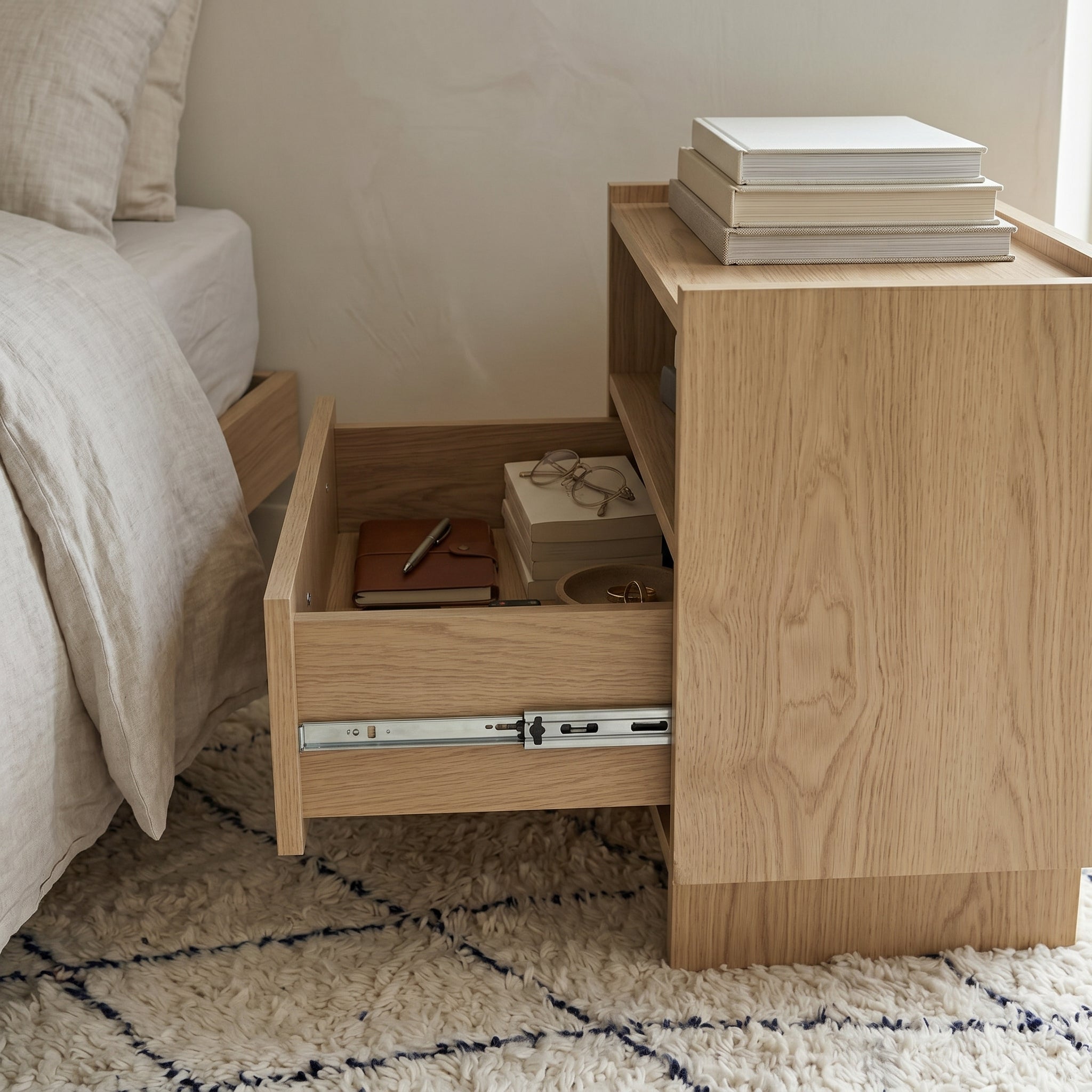 Kanso Oak Bedside Table