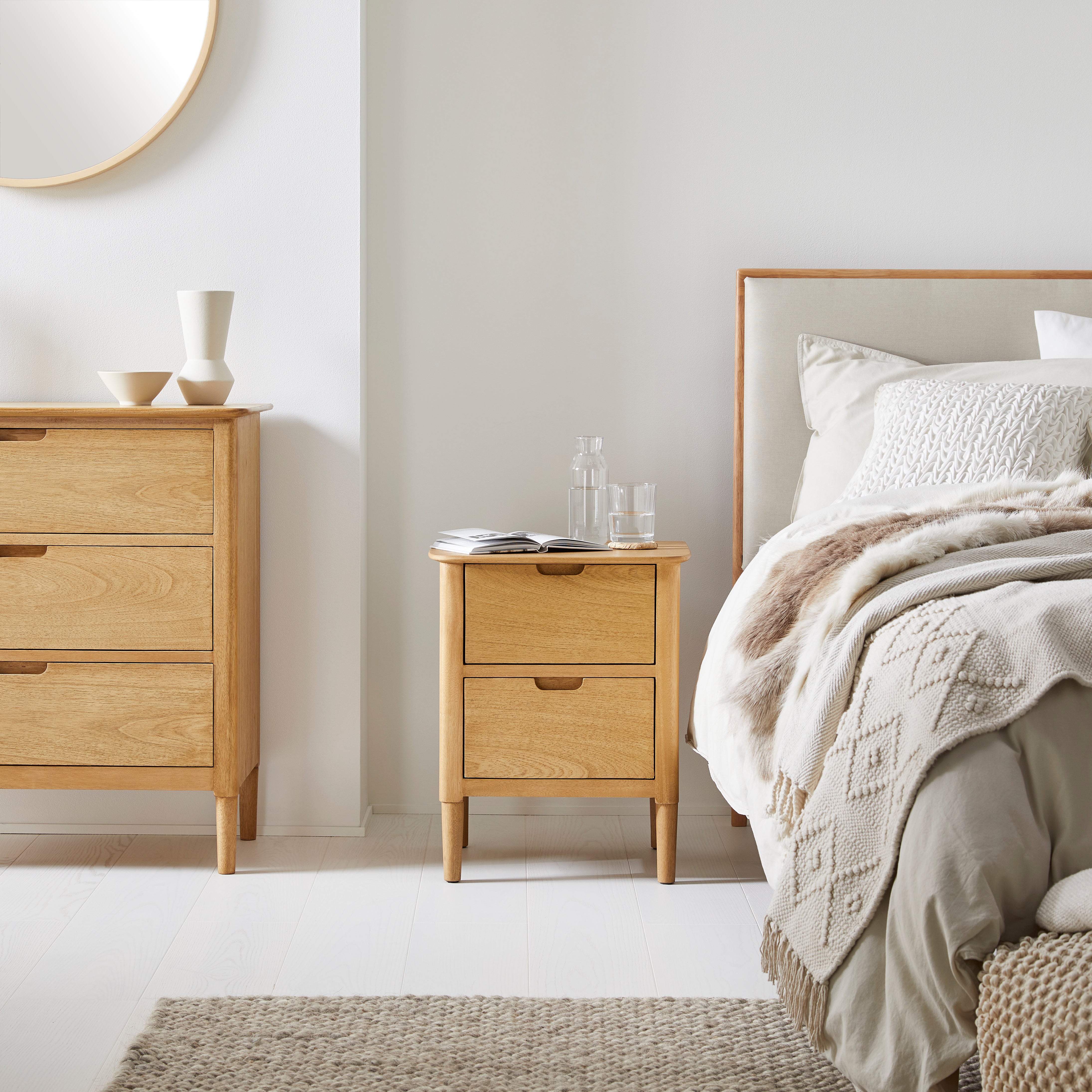 Norway Oak Wooden Bedside Table