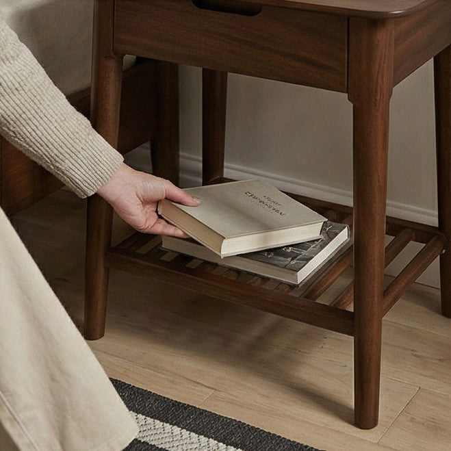 Norway Dark Walnut Bedside Table