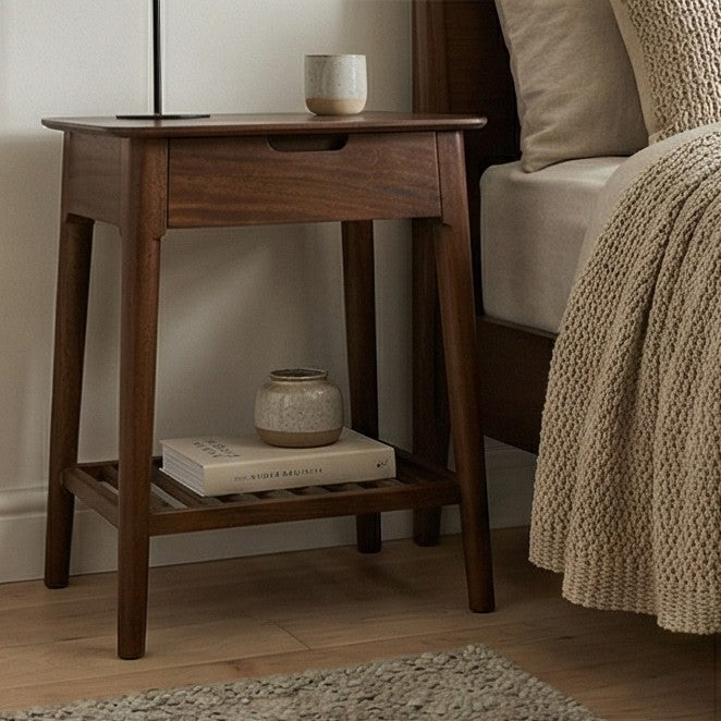 Norway Dark Walnut Bedside Table