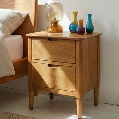 Norway Oak Wooden Bedside Table