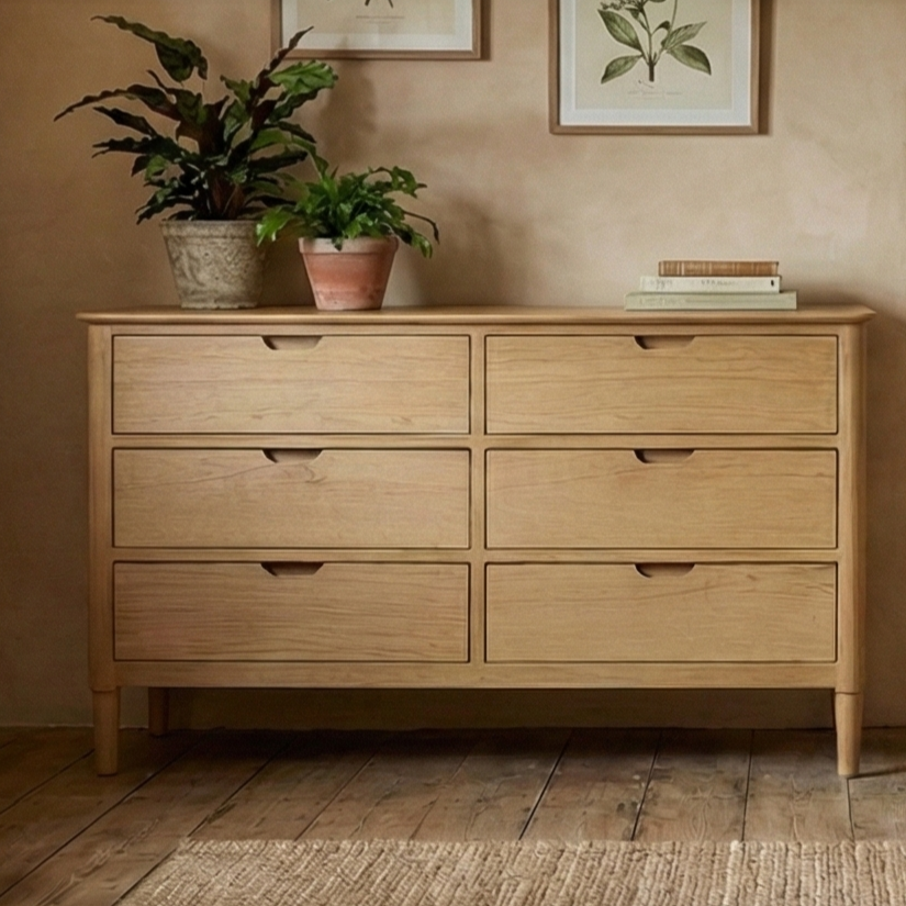 Norway Oak 6 Drawer Chest of Drawers