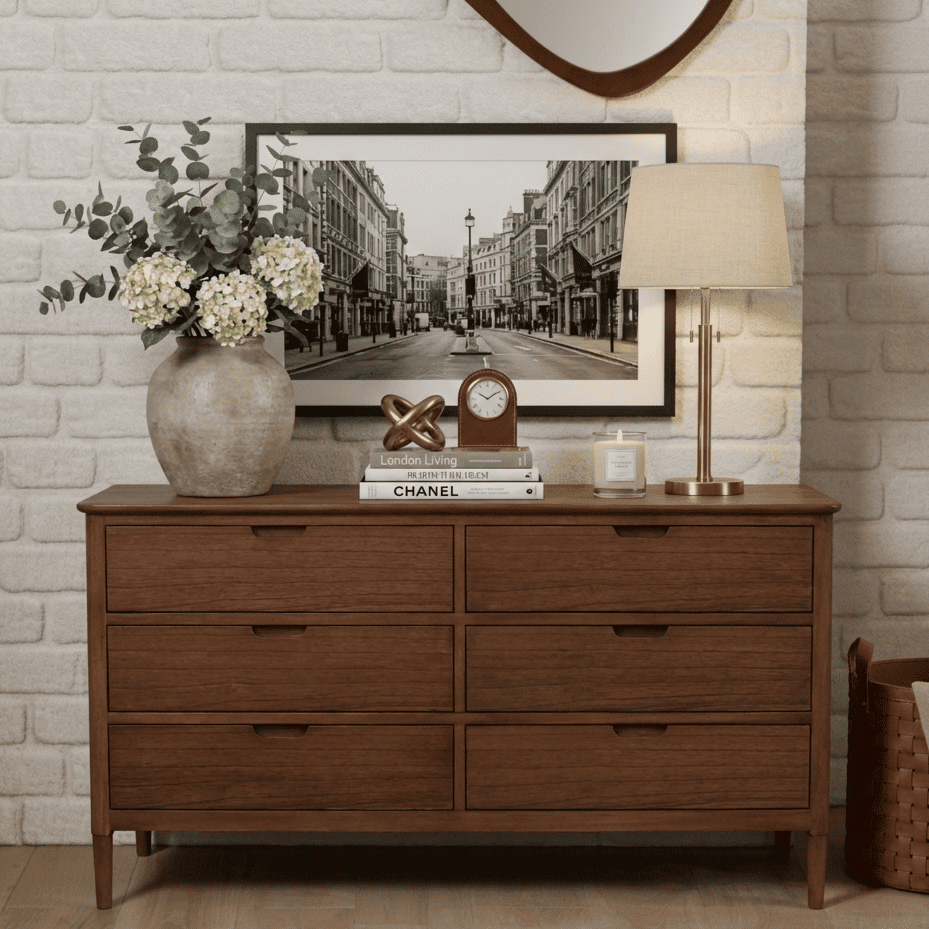 Norway Dark Walnut 6 Drawer Chest of Drawers