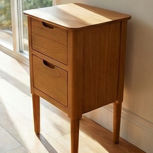 Norway Narrow Oak Bedside Table