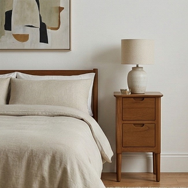 Norway Narrow Smoked Oak Bedside Table