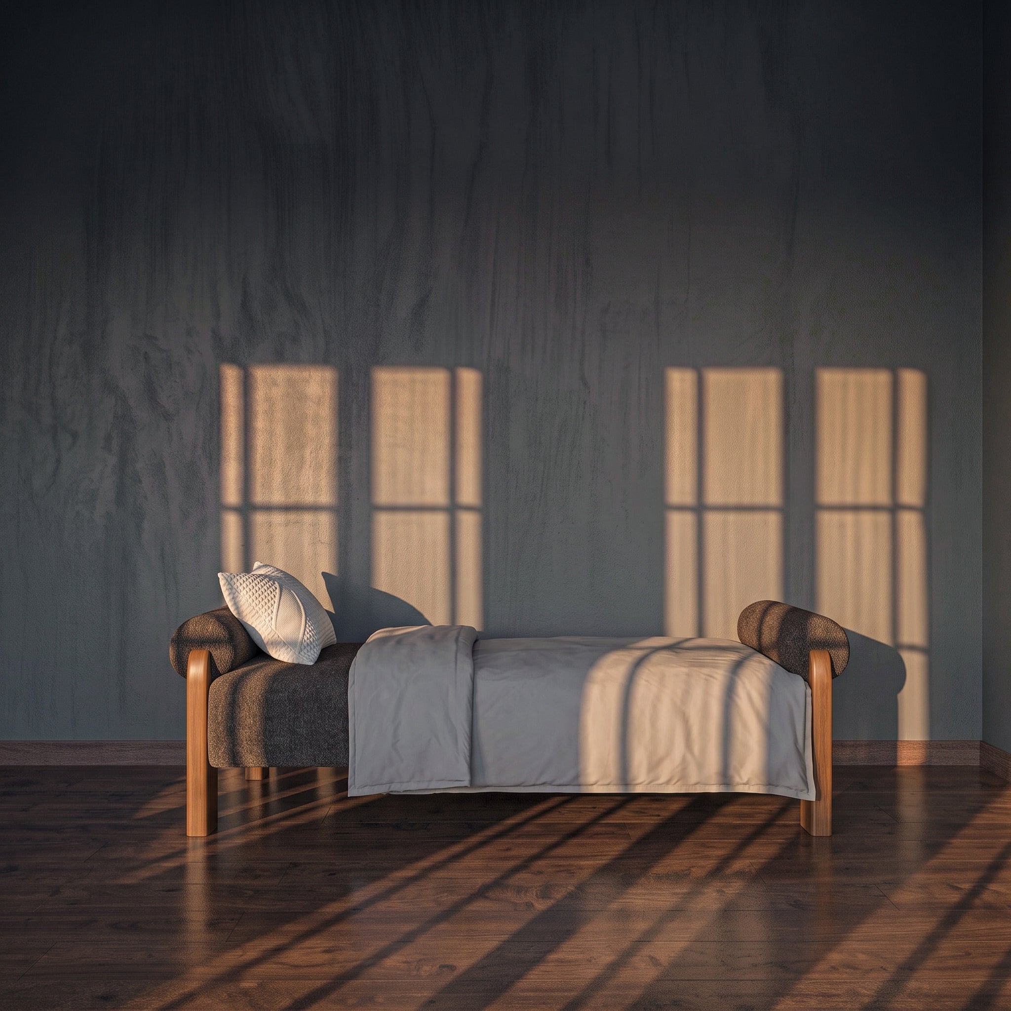 Norway Mid-Century Modern Sofa Bed, Grey