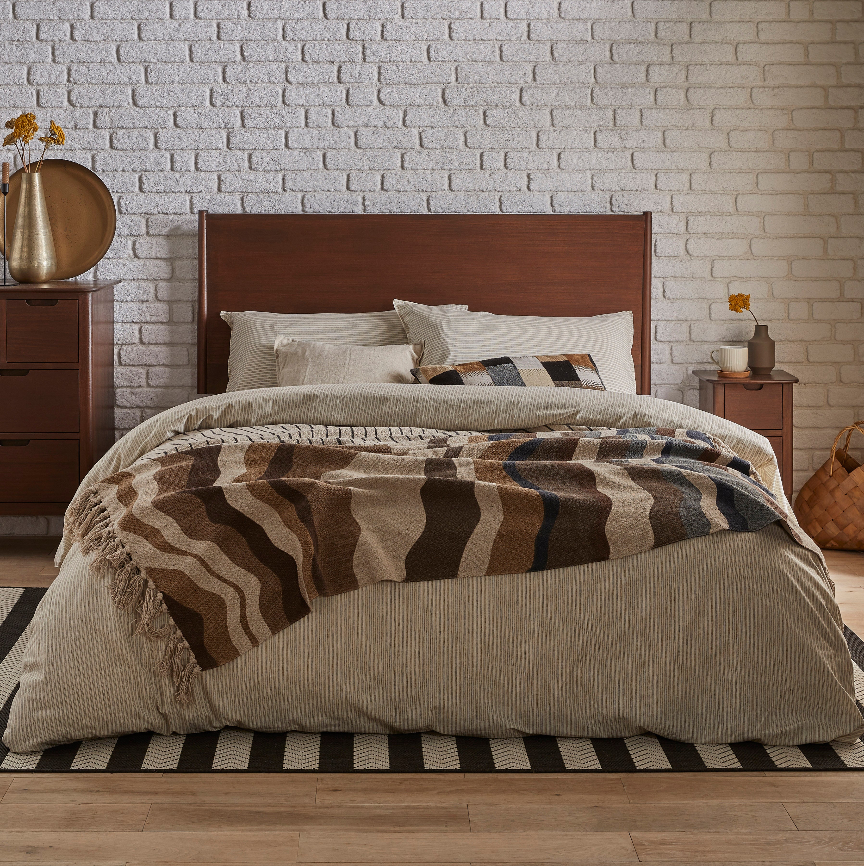 Norway Dark Walnut Double Bed Frame