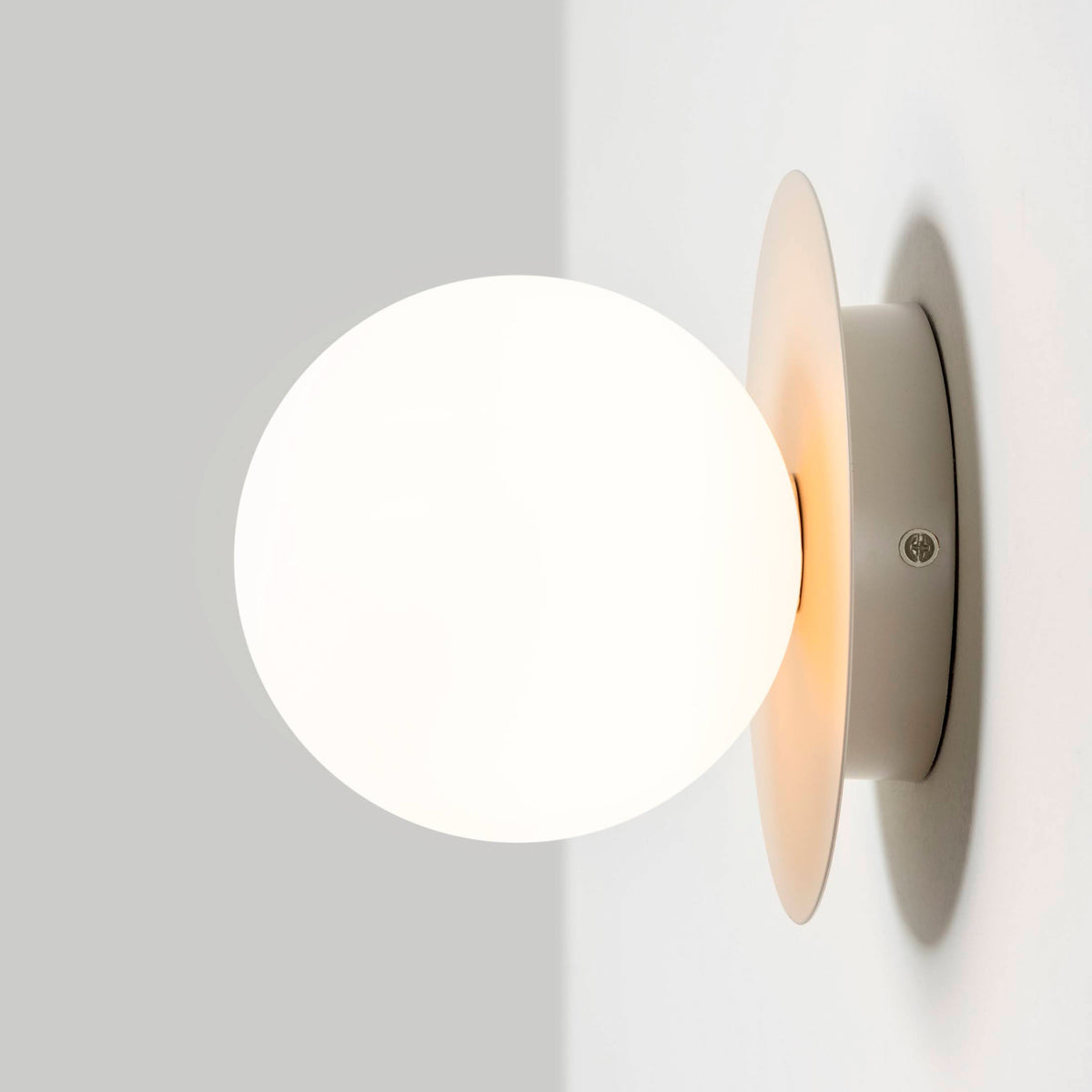 Sand grey opal disk wall light