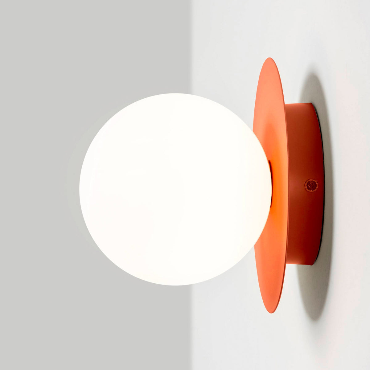 Opal Glass Disc Wall Light in Peel Orange