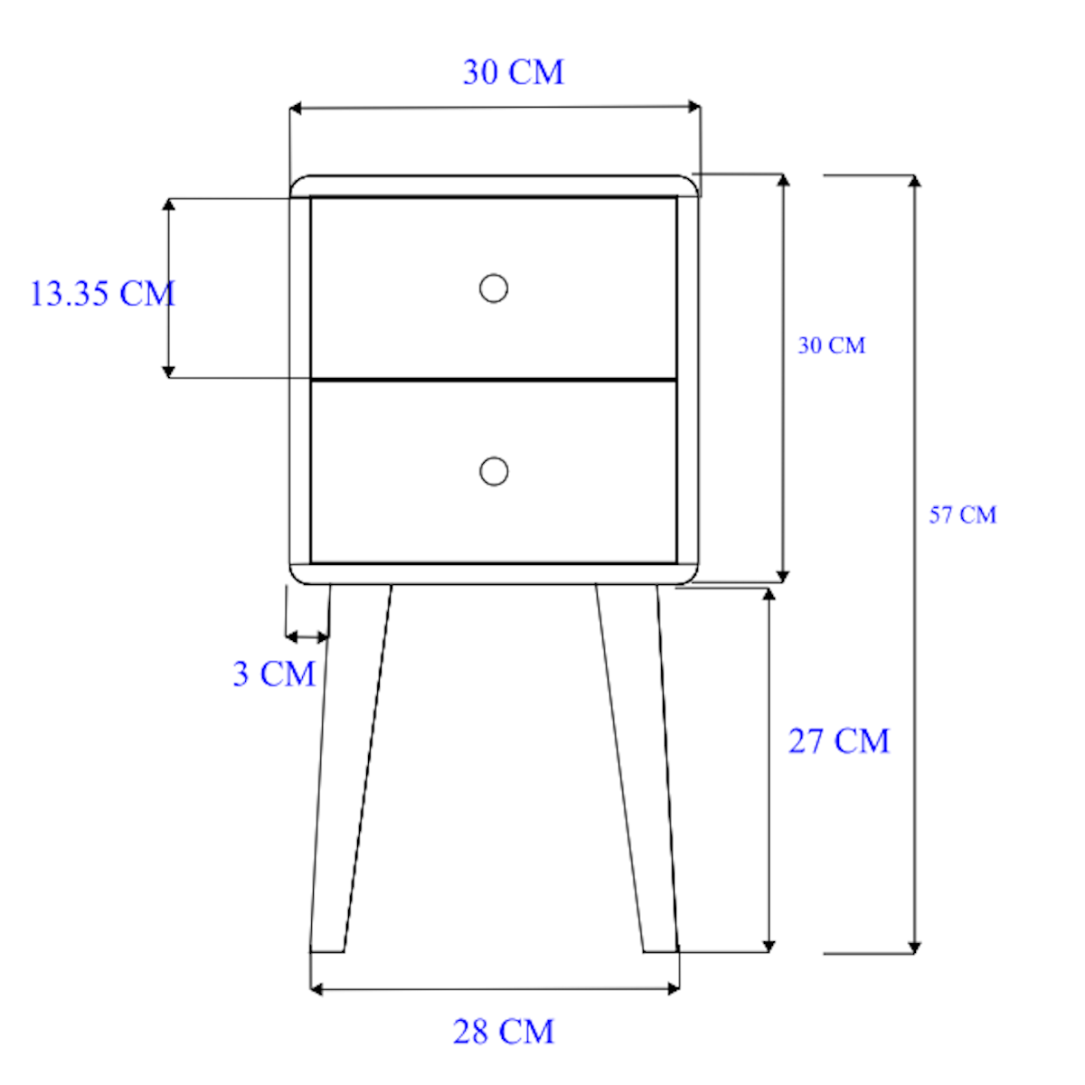 Minimalist Mango Wood Logan Narrow Bedside Table