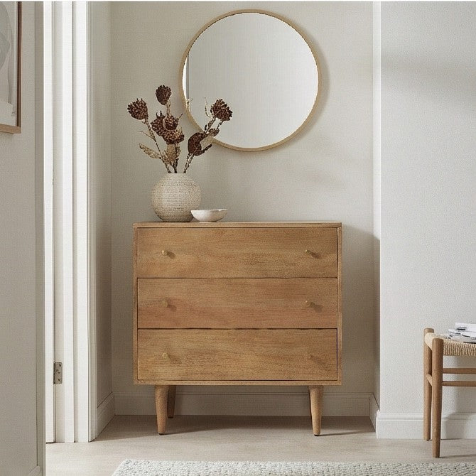 Scandinavian Light Walnut Oslo Chest of 3 Drawers