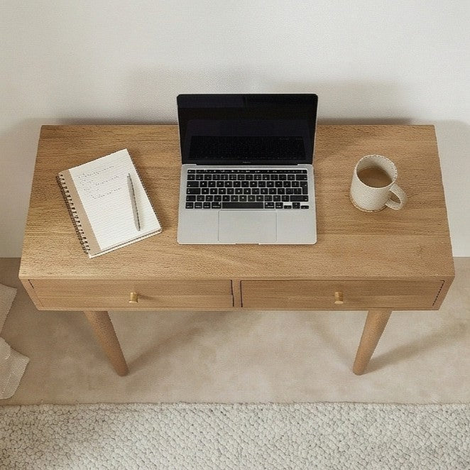 Scandinavian Light Walnut Oslo Console, Dressing Table, and Desk