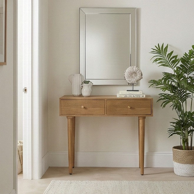 Scandinavian Light Walnut Oslo Console, Dressing Table, and Desk