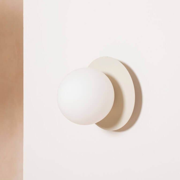 Sand grey opal disk wall light