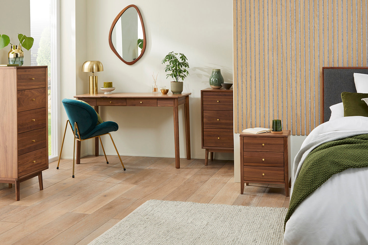 Wright Walnut Desk and Dressing Table