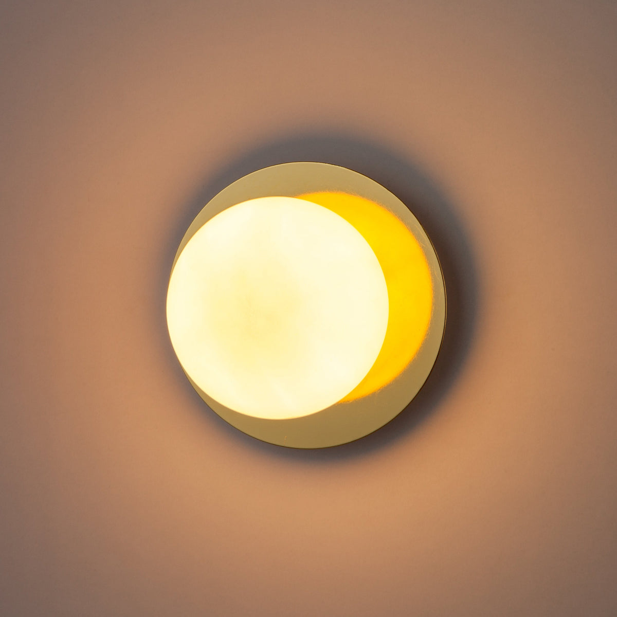 Polished Brass & Opal Globe Wall Light