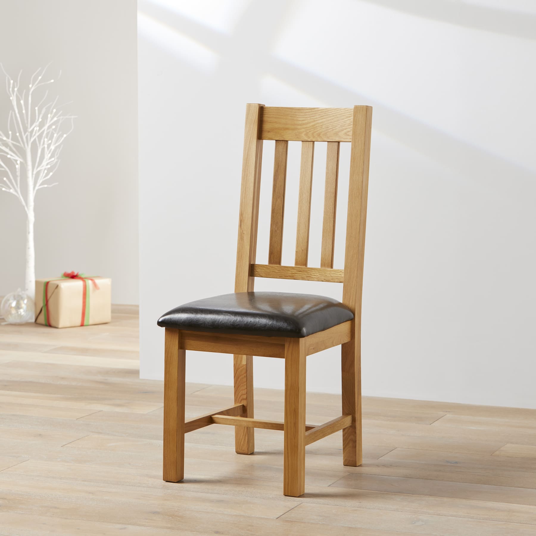 Leather and oak dining chairs sale