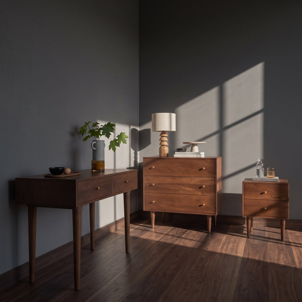 Scandinavian Walnut Oslo Chest of 3 Drawers