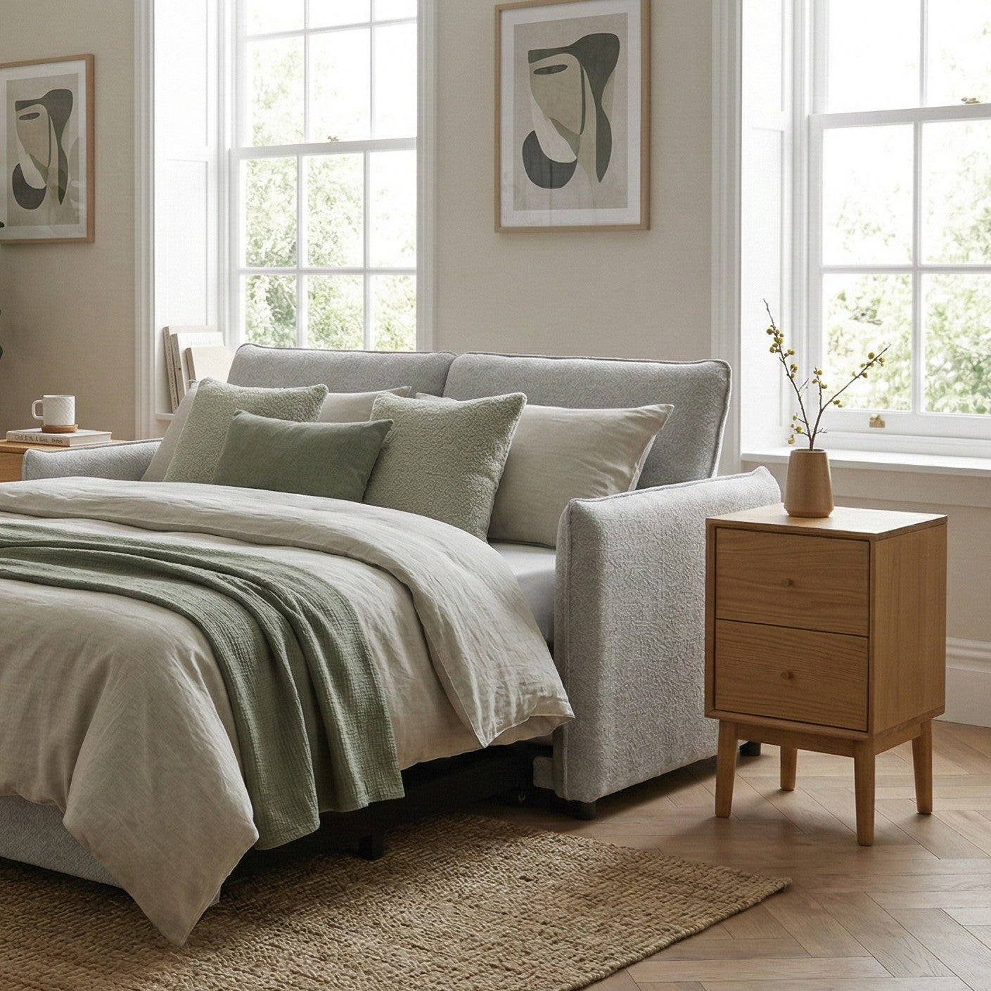 Wright Bouclé Pull Out Sofa Bed
