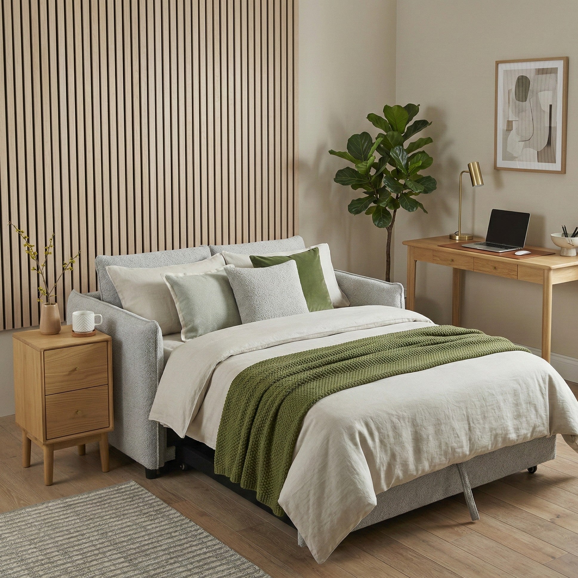 Wright Bouclé Pull Out Sofa Bed