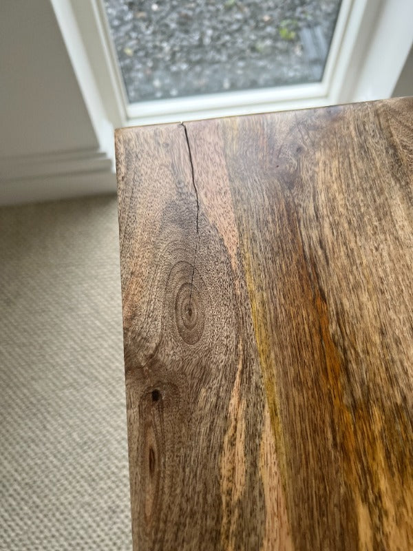 Rustic Mango Wood Dressing Table with 2 Drawers (Damaged)