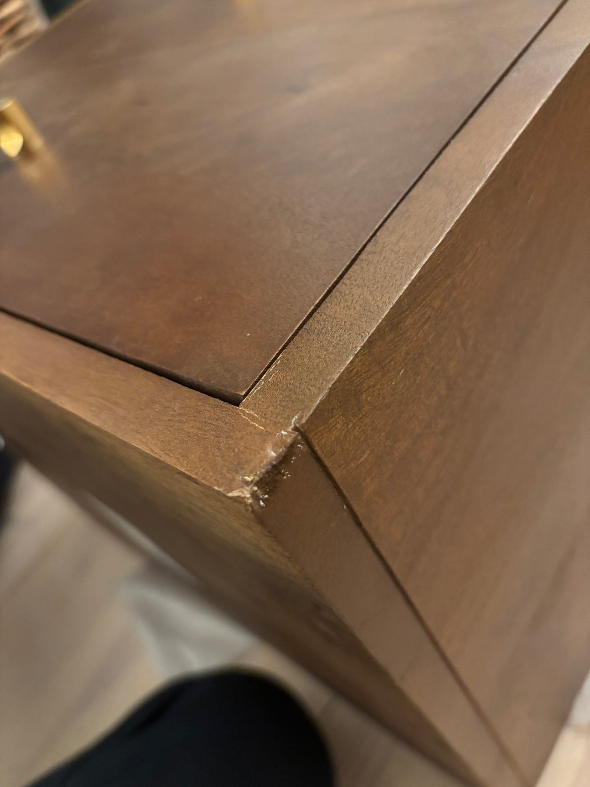Scandinavian Walnut Oslo Bedside Table (Damaged)
