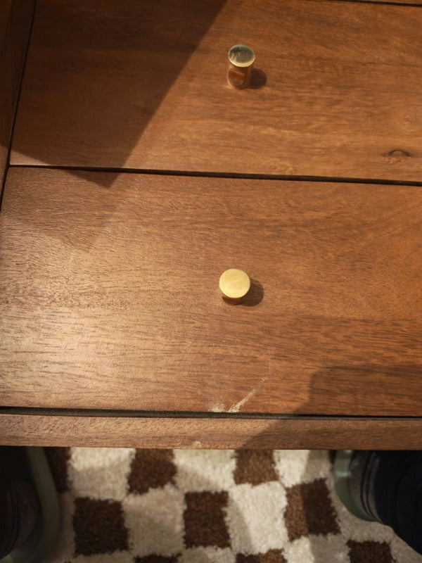 Scandinavian Dark Walnut Logan Narrow Bedside Table (Damaged)