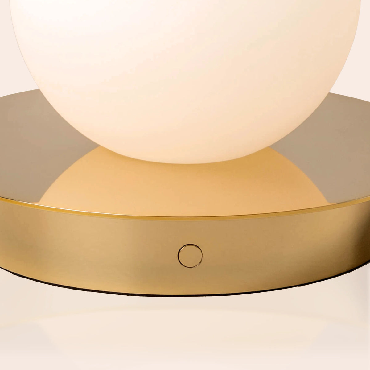 Opal Disc Rechargeable Table Lamp in Polished Brass