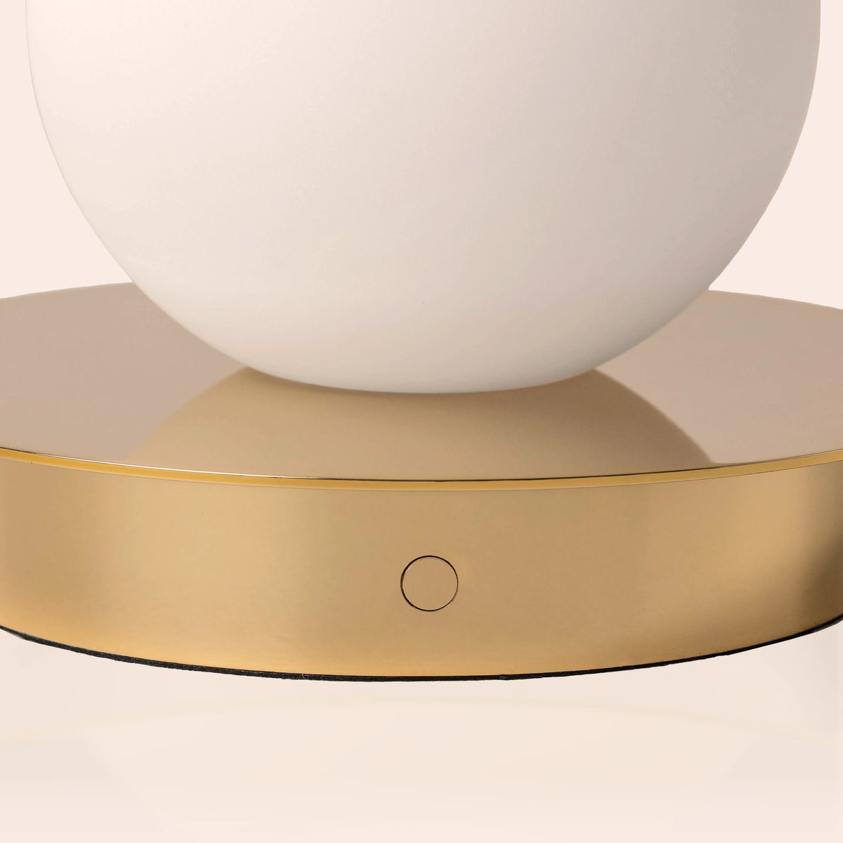 Opal Disc Rechargeable Table Lamp in Polished Brass
