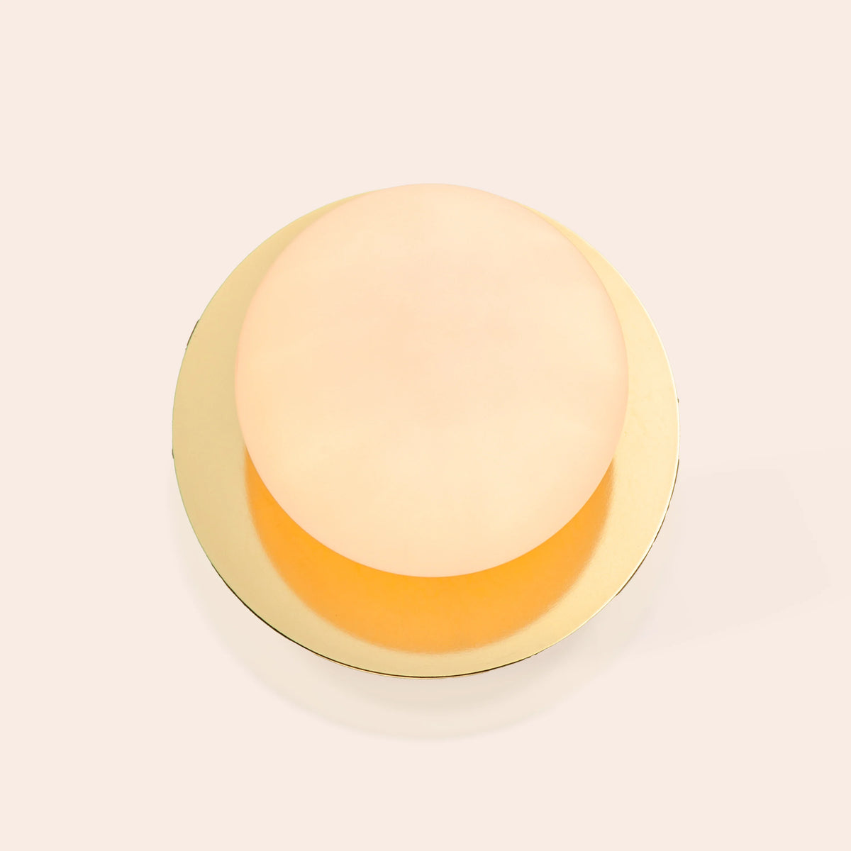 Opal Disc Rechargeable Table Lamp in Polished Brass