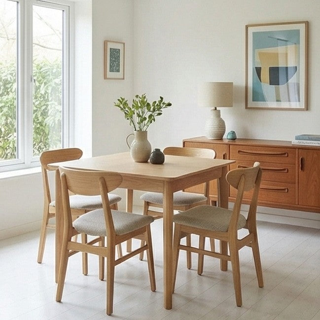 Wright Oak Rectangular Extendable Dining Table