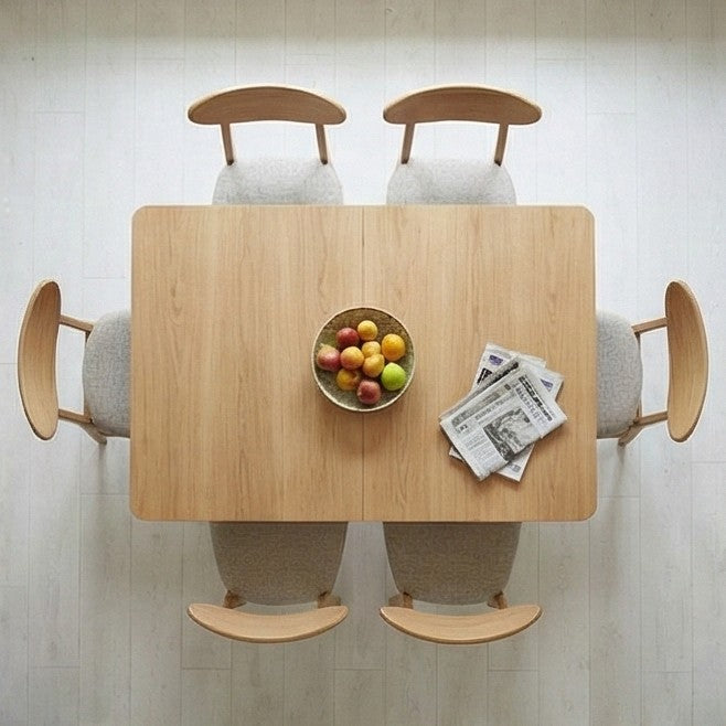 Wright Oak Rectangular Extendable Dining Table