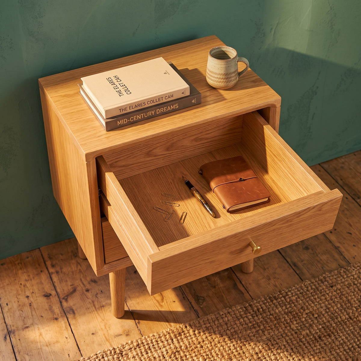Wright Oak Bedside Table