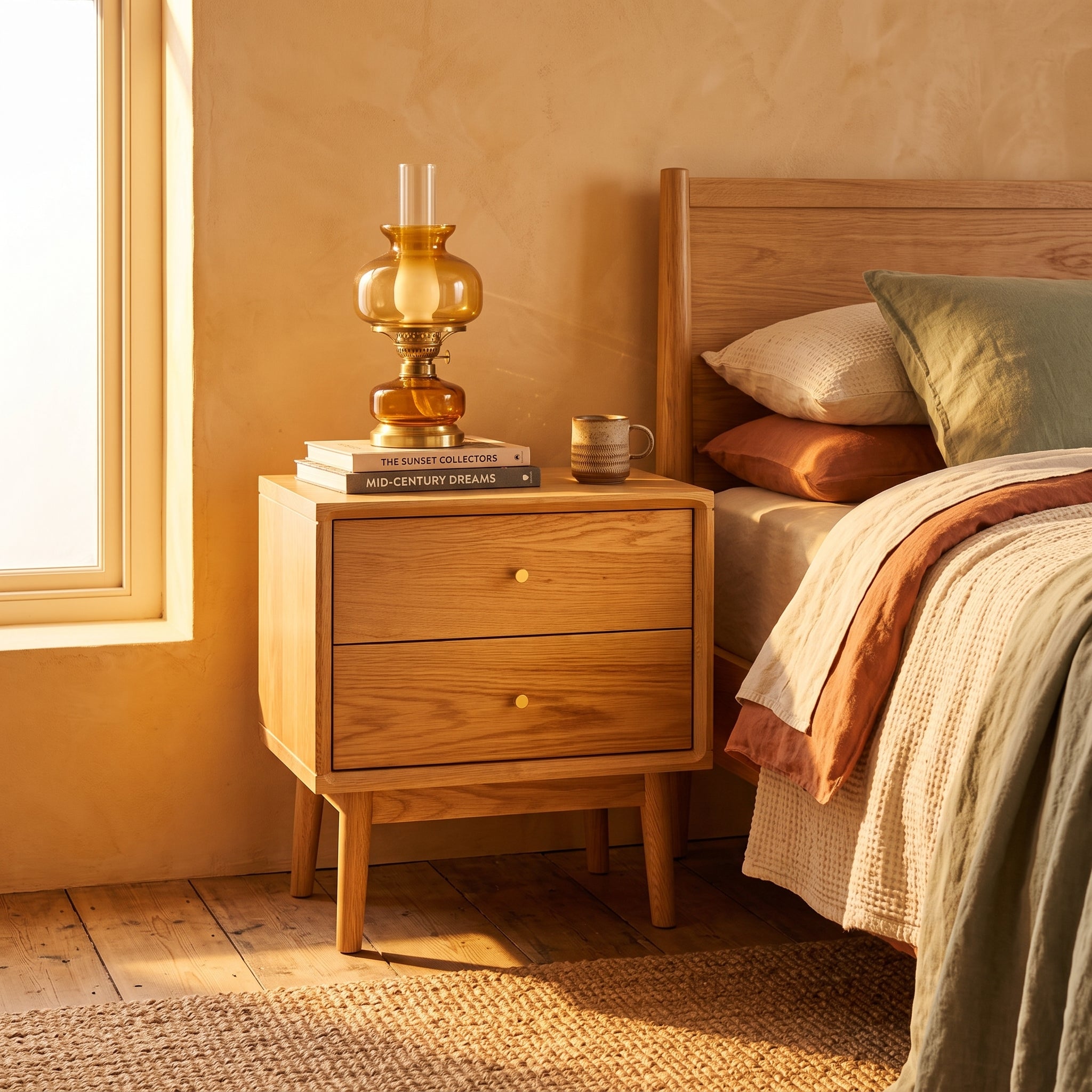 Wright Oak Bedside Table