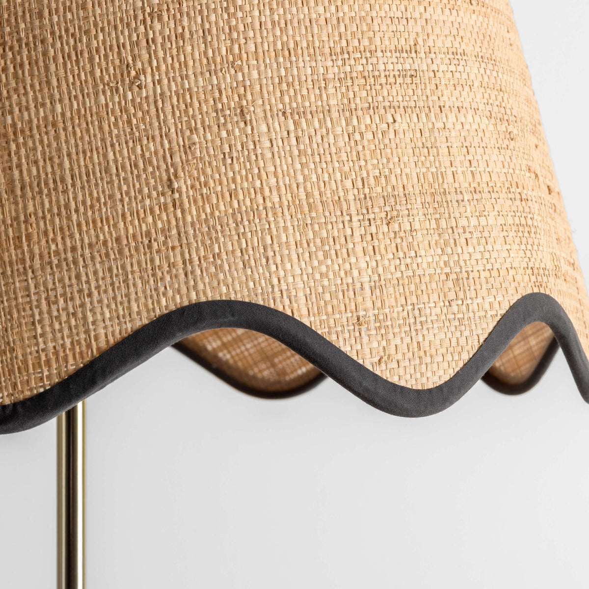 Textured Burnt Orange & Black Scalloped Floor Lamp