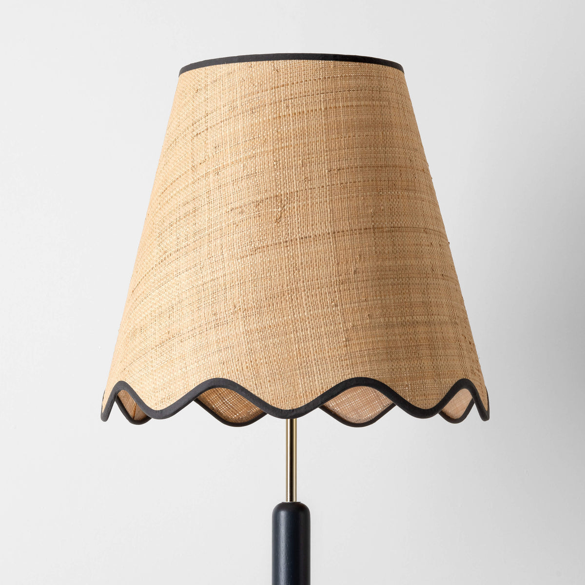 Textured Burnt Orange & Black Scalloped Floor Lamp