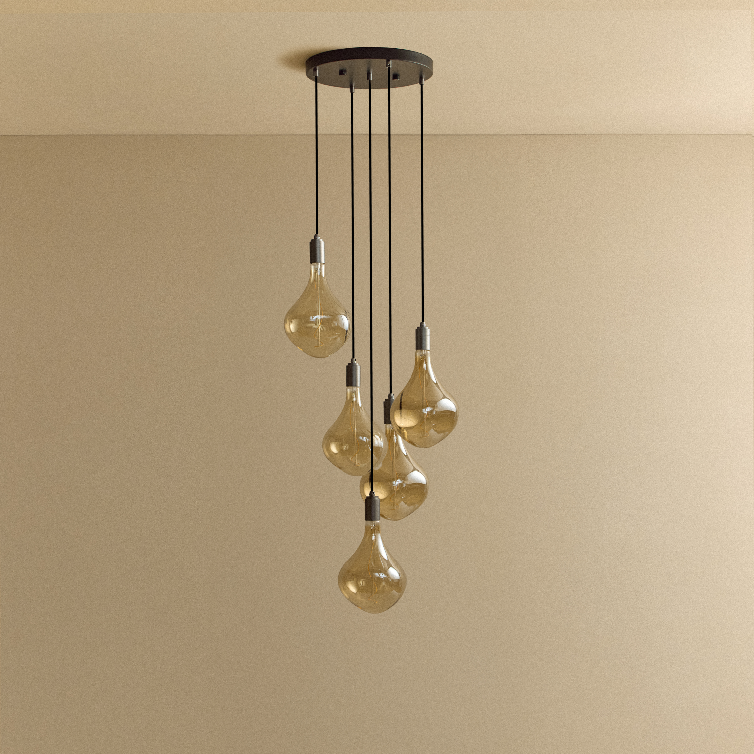 Five Pendant in Graphite + Voronoi II